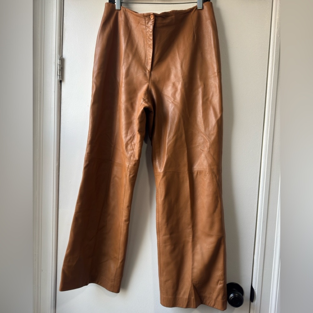 Burberry Women’s Brown Leather Pants Sz 14